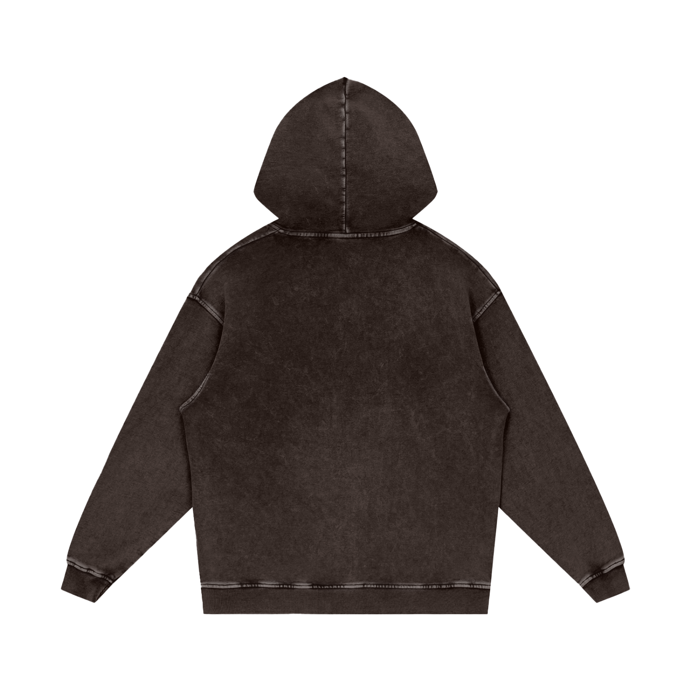 E2W Logo Snow Washed Loose Cotton Hoodie