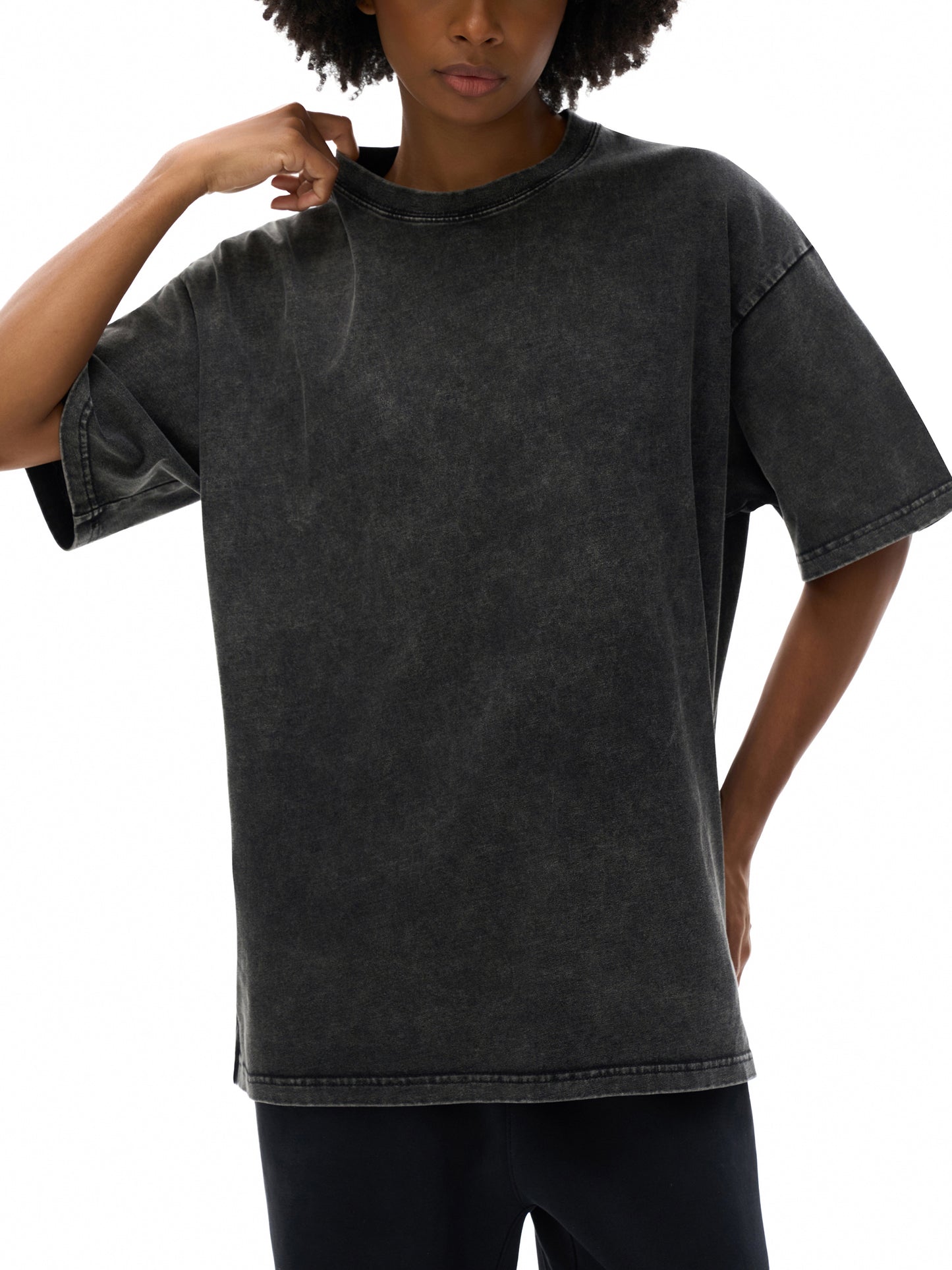 East 2 West Snow Washed Oversized Cotton T-Shirt