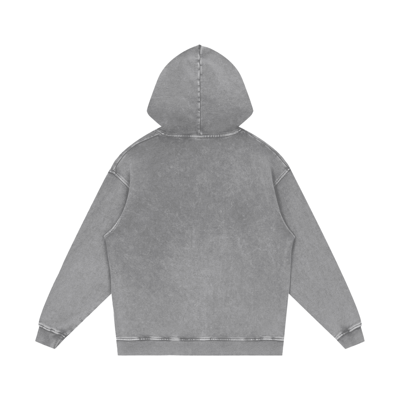 E2W Logo Snow Washed Loose Cotton Hoodie