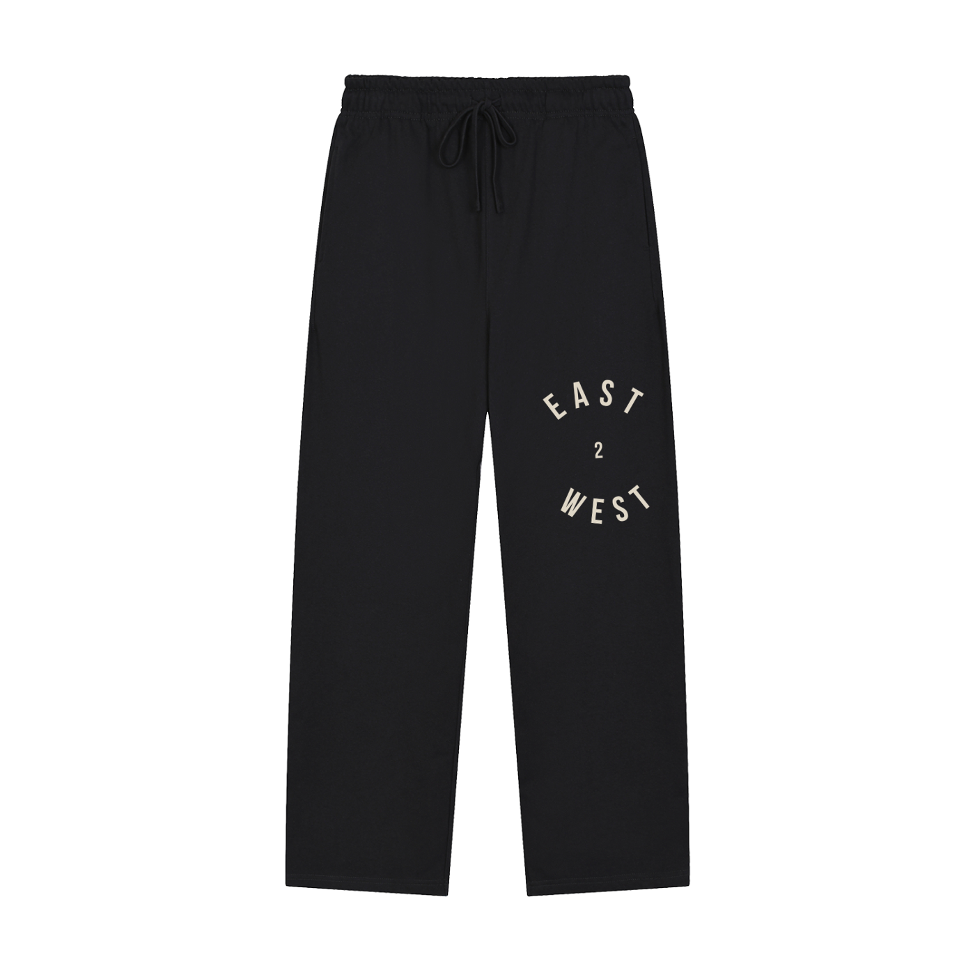 East2West Circle Logo Solid Color Straight-Leg Sweatpants