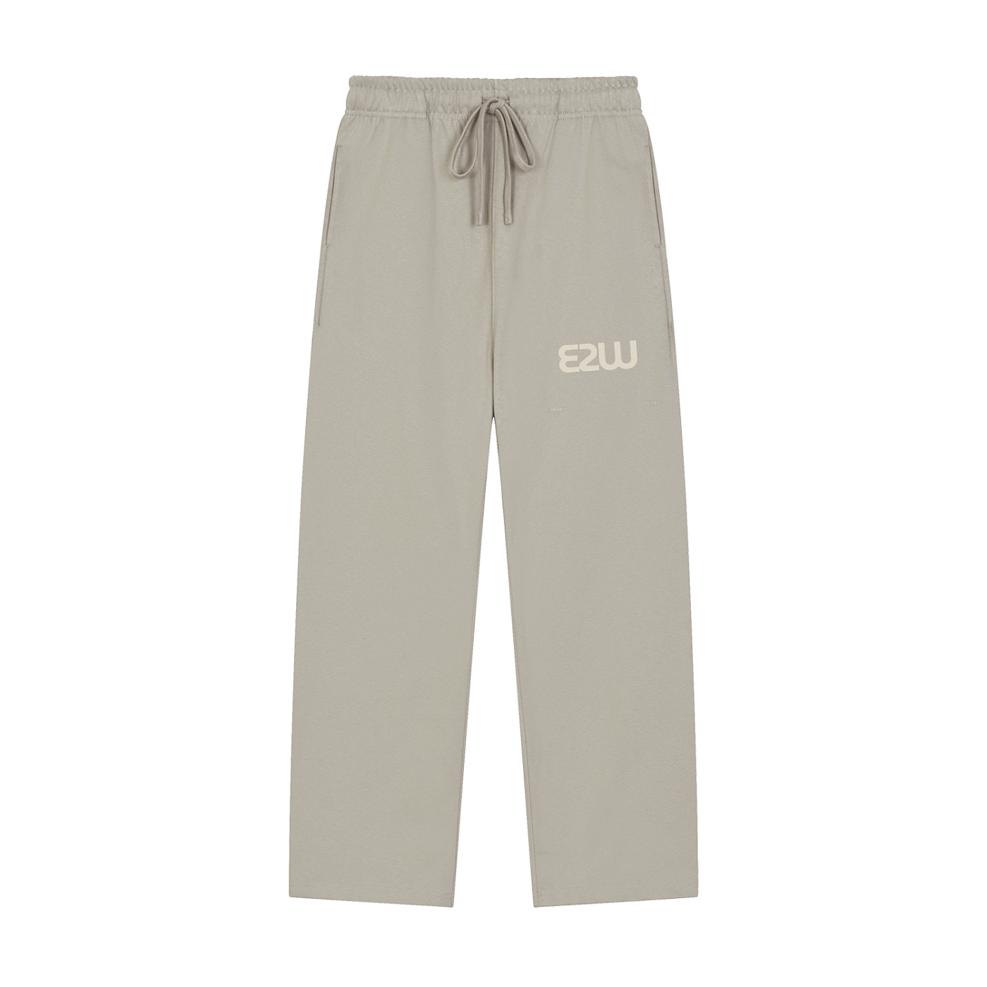E2W Logo Solid Color Straight-Leg Sweatpants
