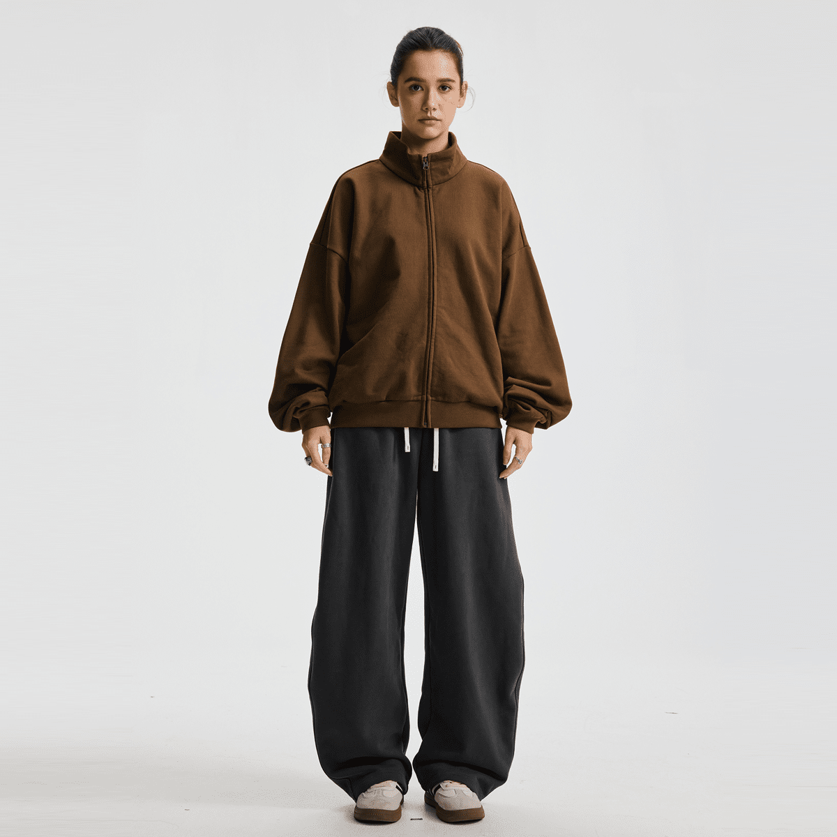 Unisex Brushed Stand-collar Zip-up Jacket（410GSM）