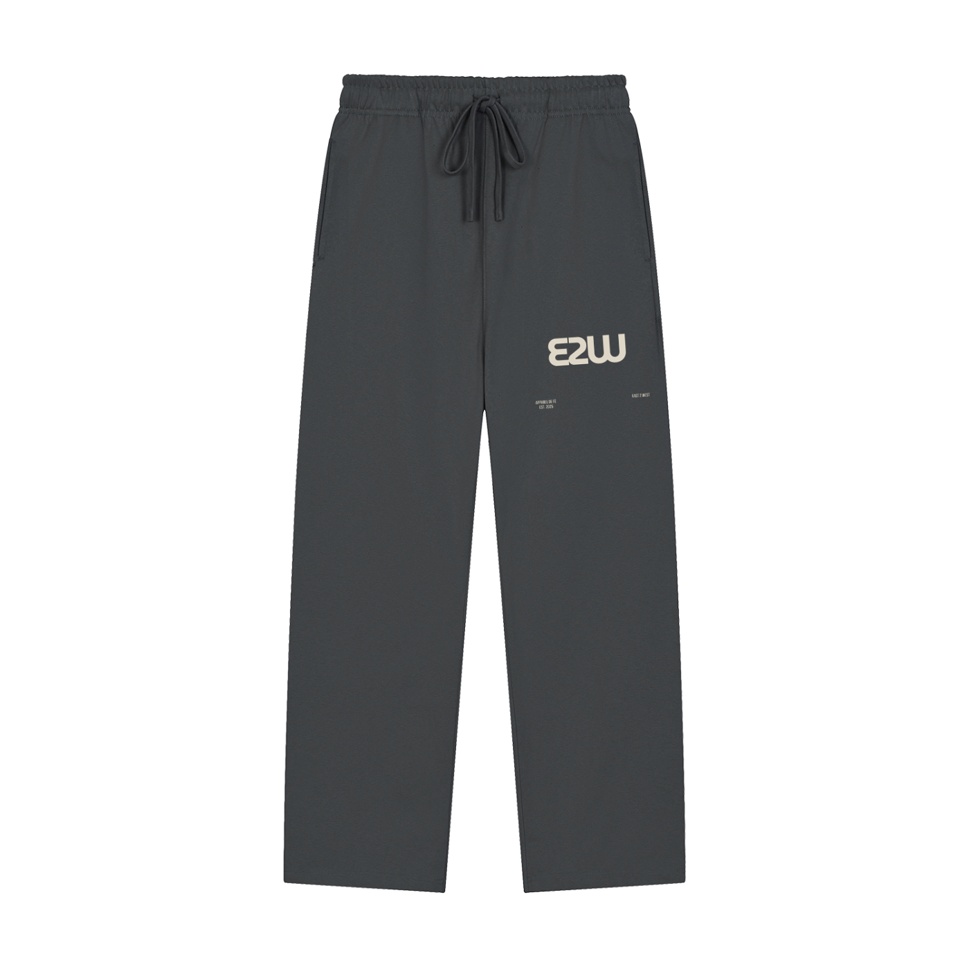 E2W Logo Solid Color Straight-Leg Sweatpants