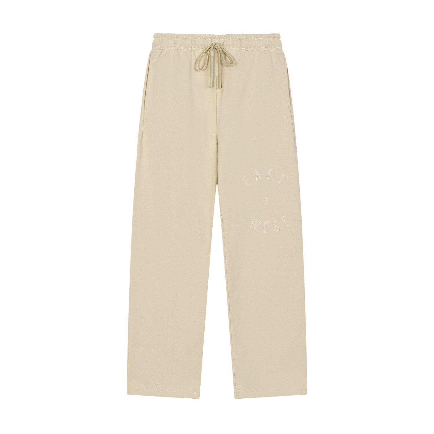 East2West Circle Logo Solid Color Straight-Leg Sweatpants
