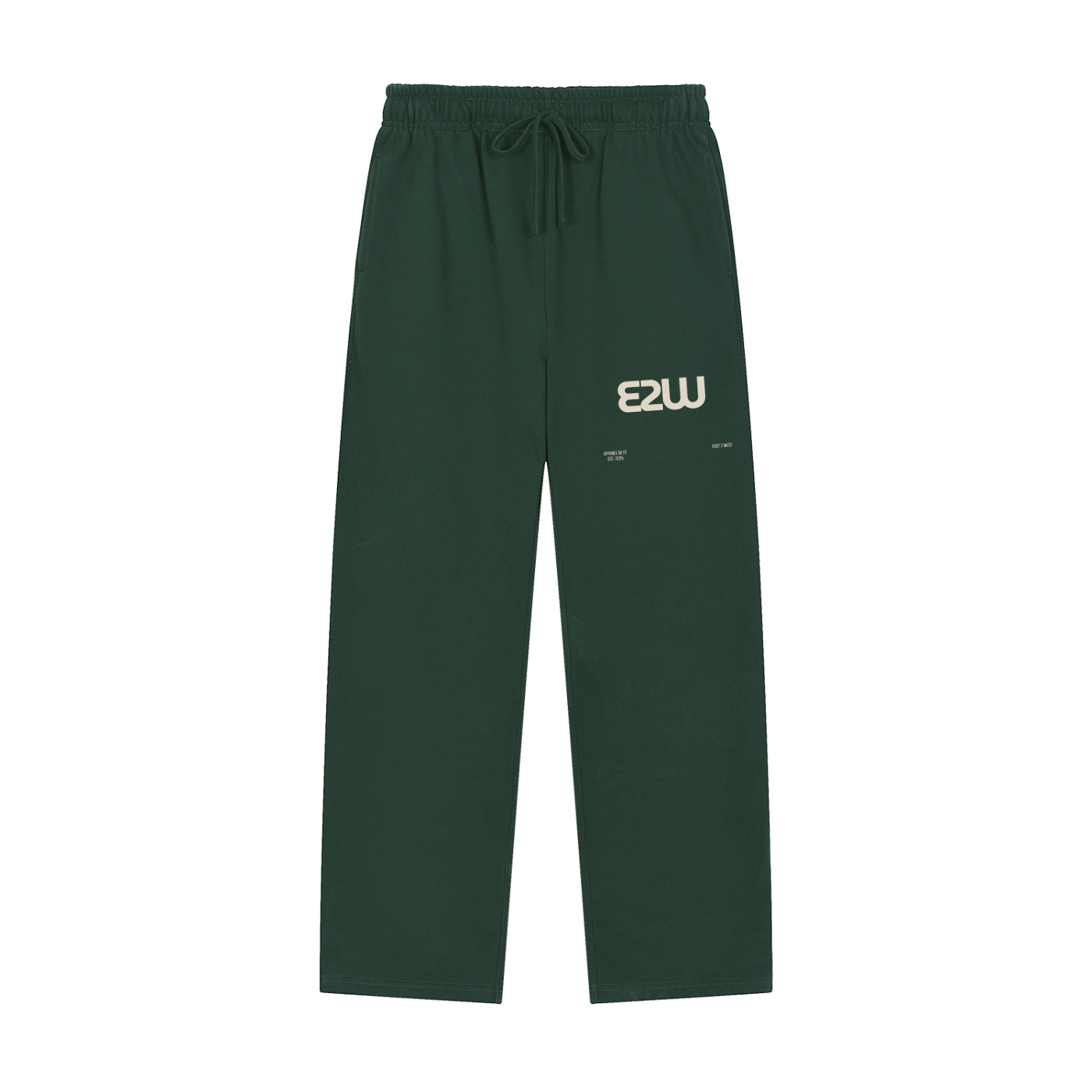 E2W Logo Solid Color Straight-Leg Sweatpants