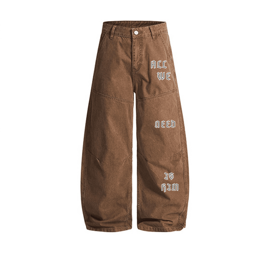 All We Need Is Him Unisex Washed Curved Blade Denim Jeans