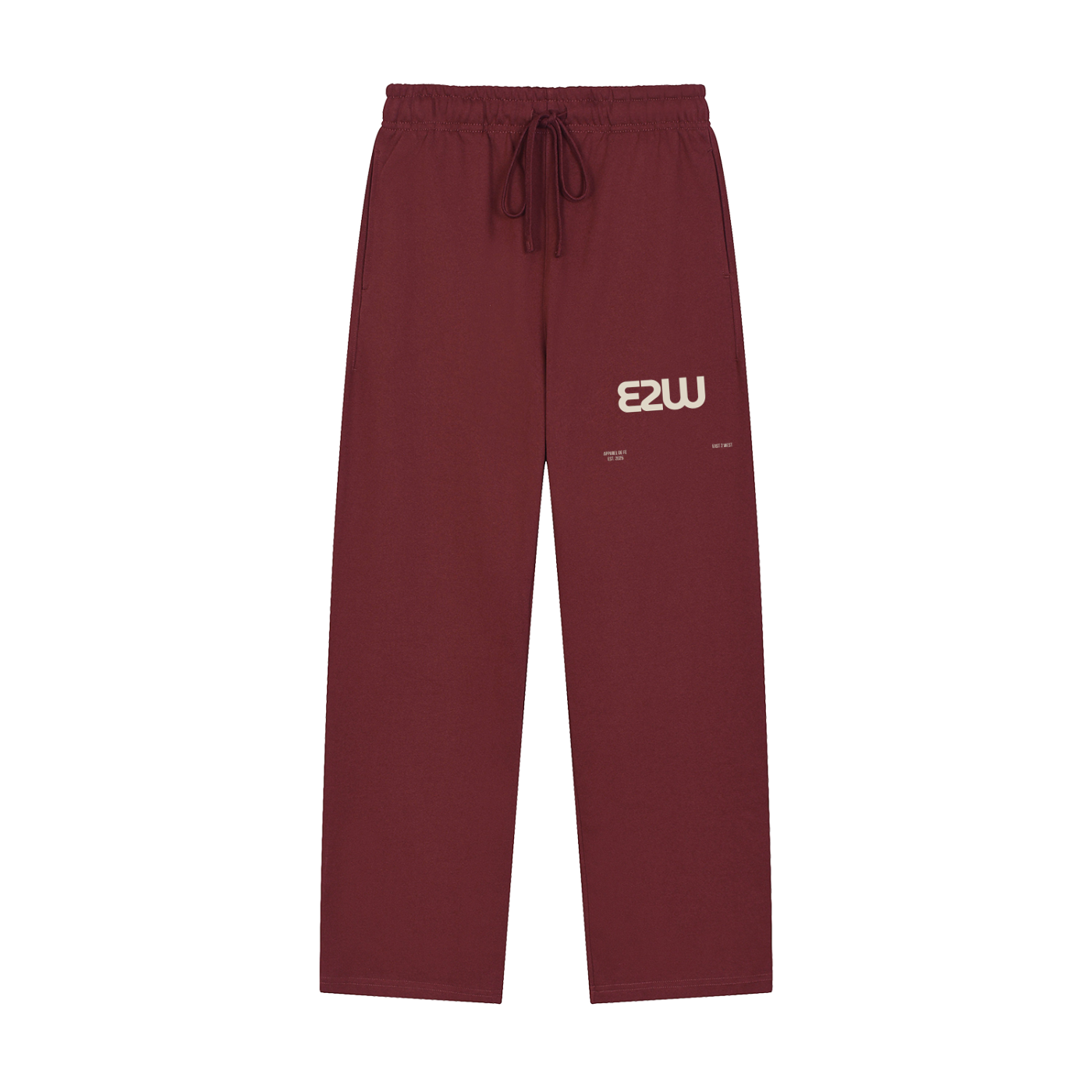 E2W Logo Solid Color Straight-Leg Sweatpants