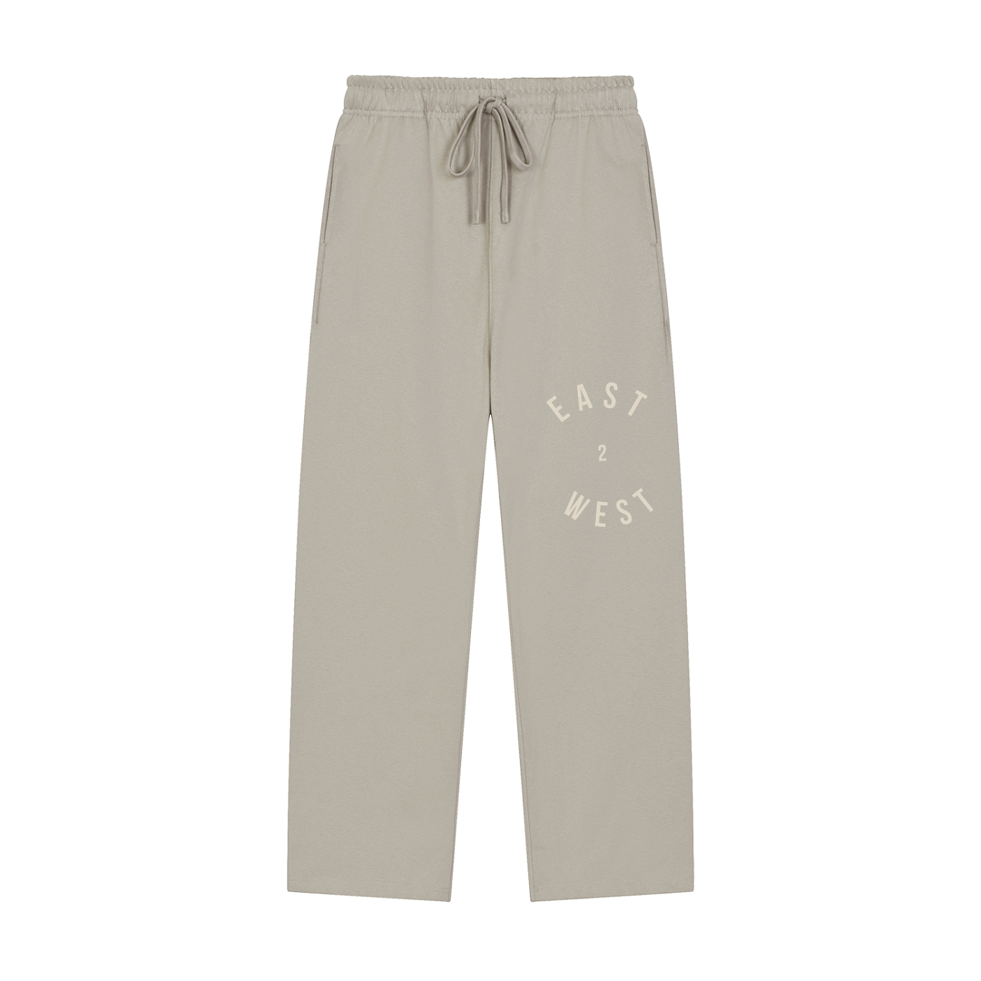 East2West Circle Logo Solid Color Straight-Leg Sweatpants