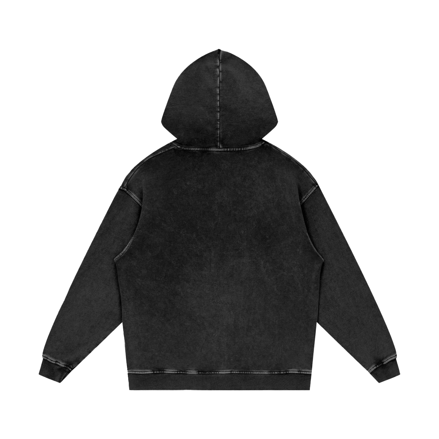 E2W Logo Snow Washed Loose Cotton Hoodie