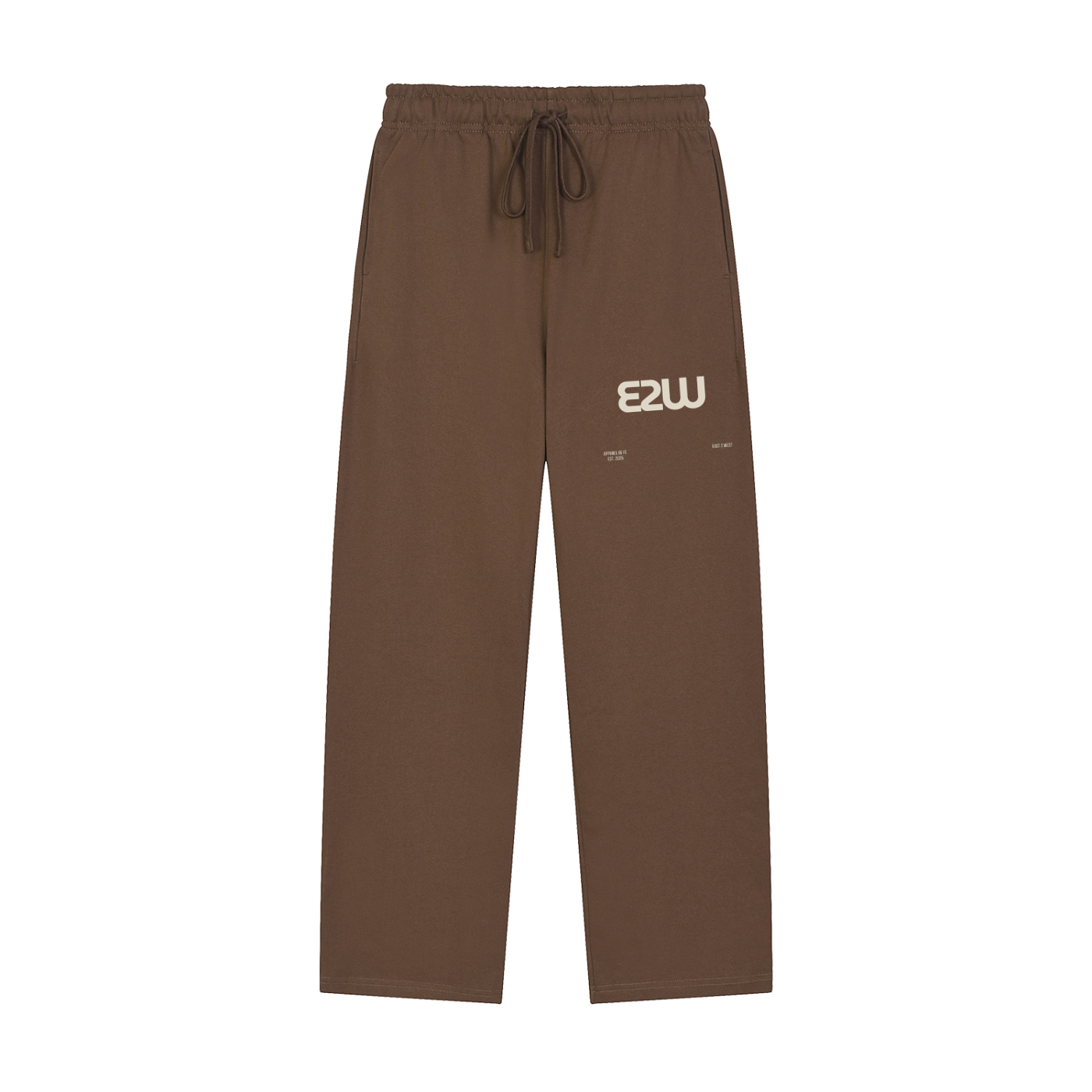E2W Logo Solid Color Straight-Leg Sweatpants