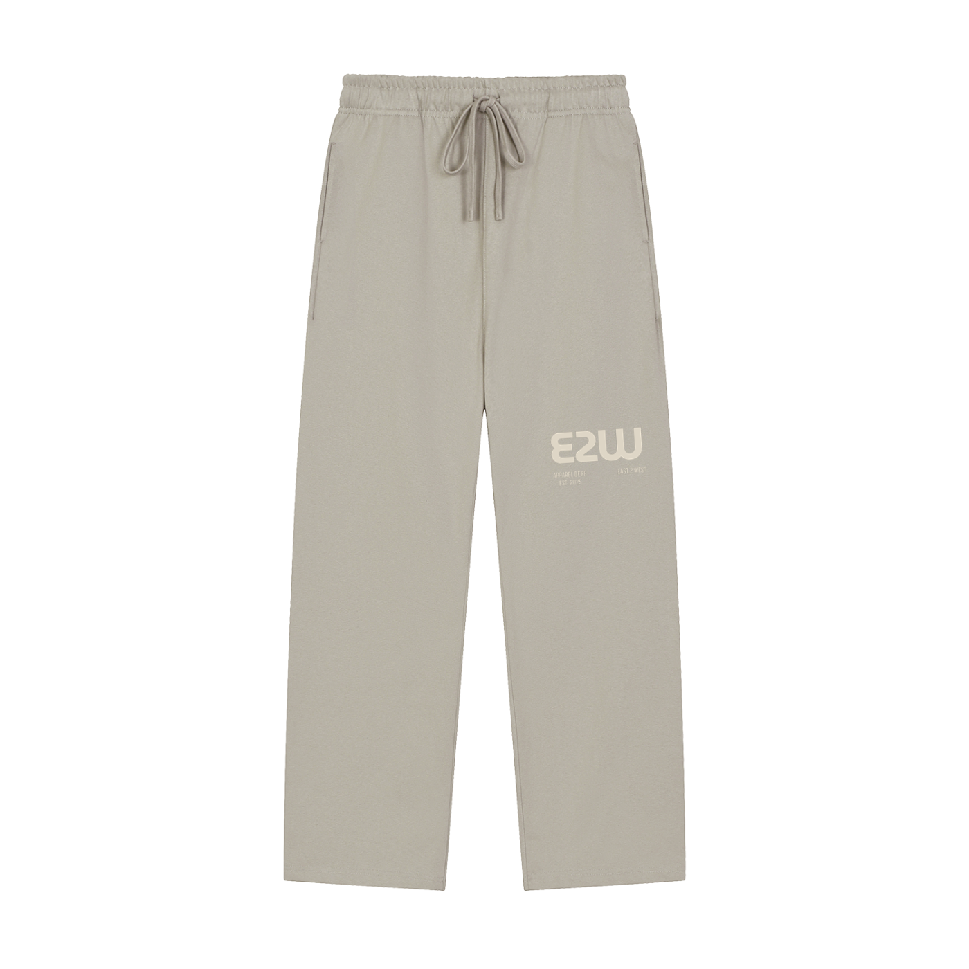Solid Color Straight-Leg Sweatpants