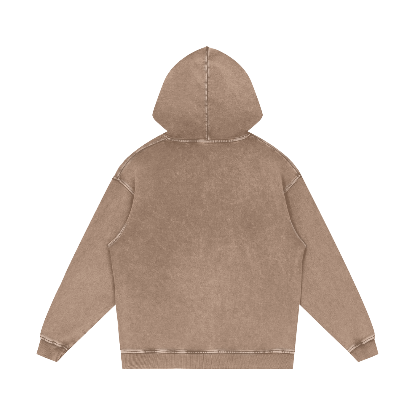 E2W Logo Snow Washed Loose Cotton Hoodie