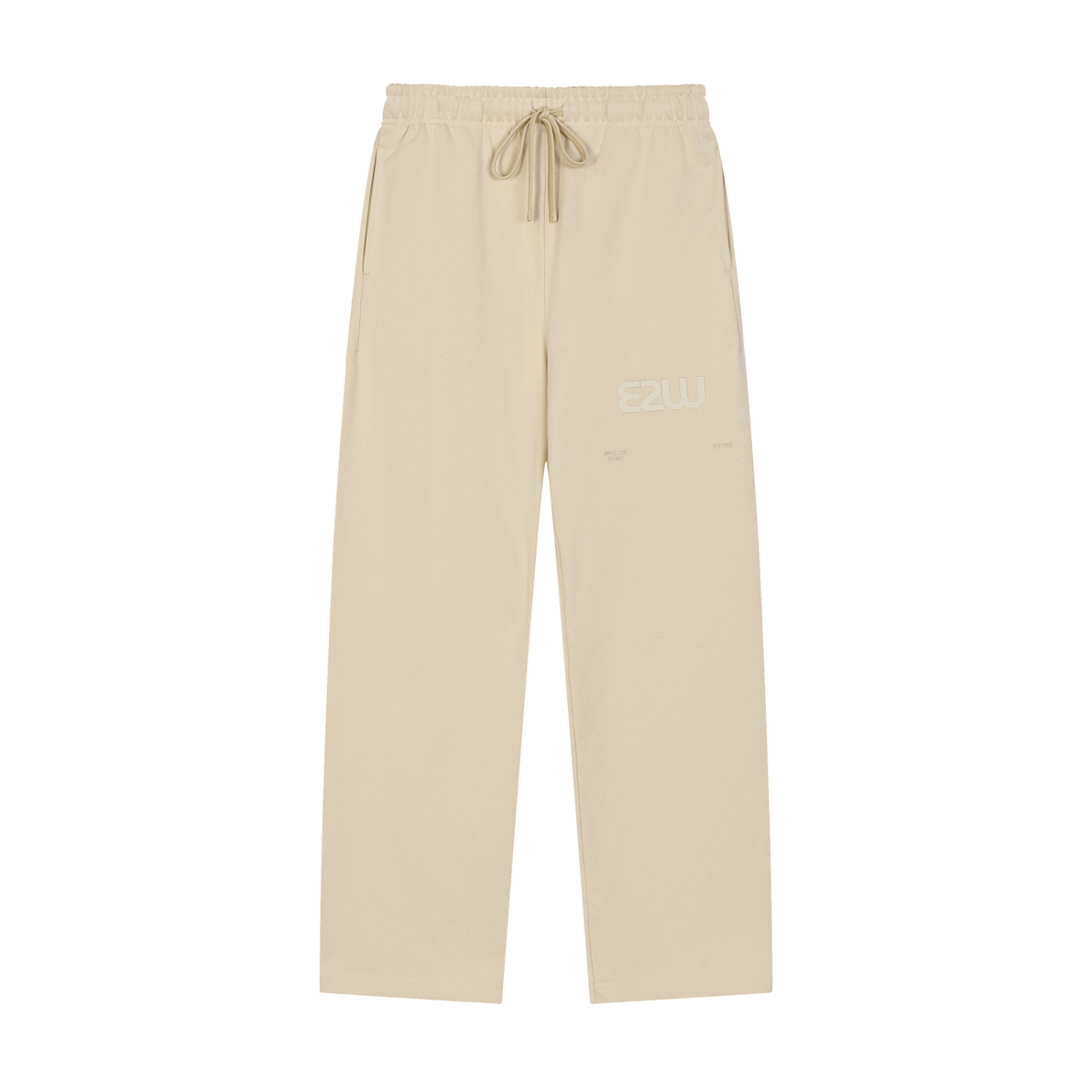 E2W Logo Solid Color Straight-Leg Sweatpants