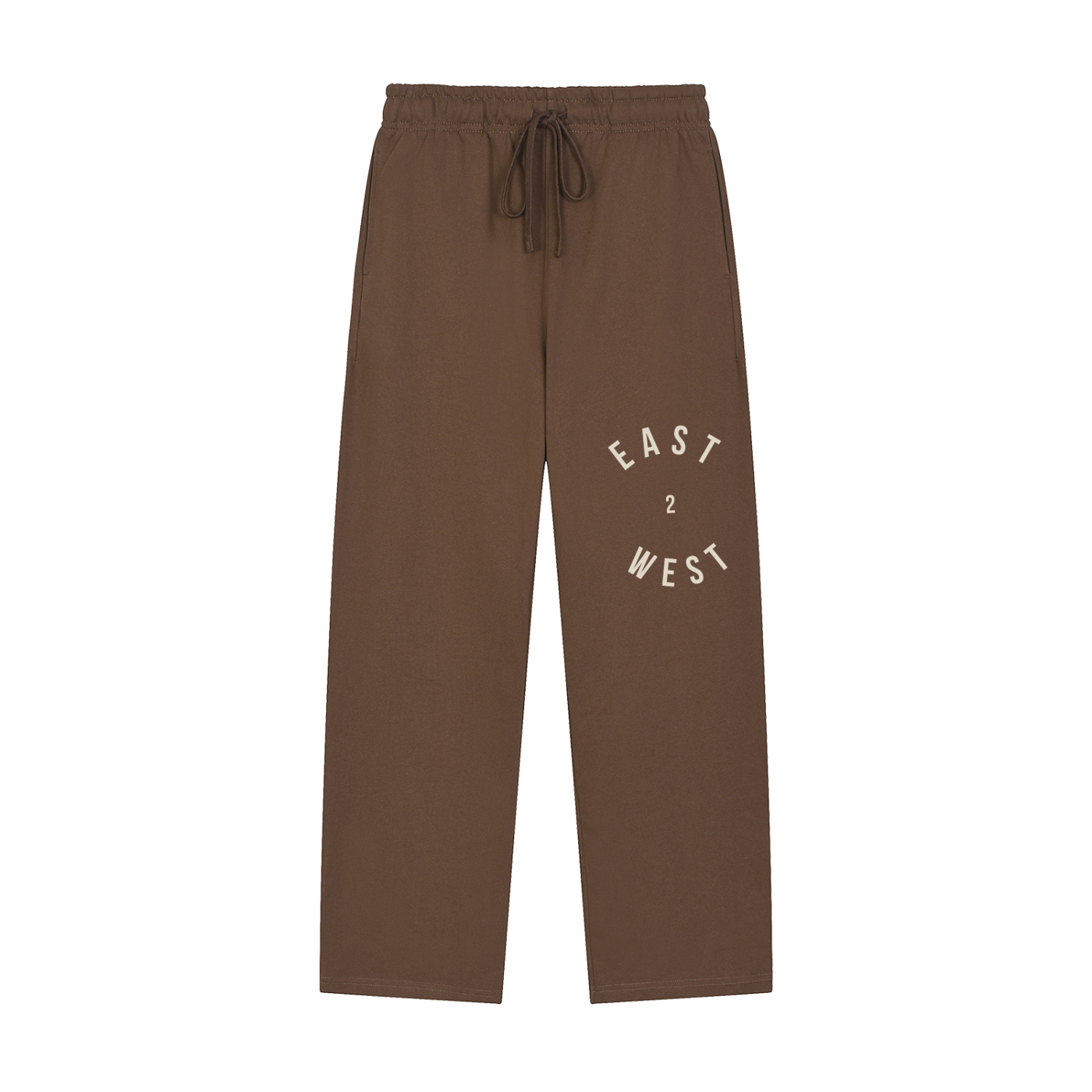 East2West Circle Logo Solid Color Straight-Leg Sweatpants