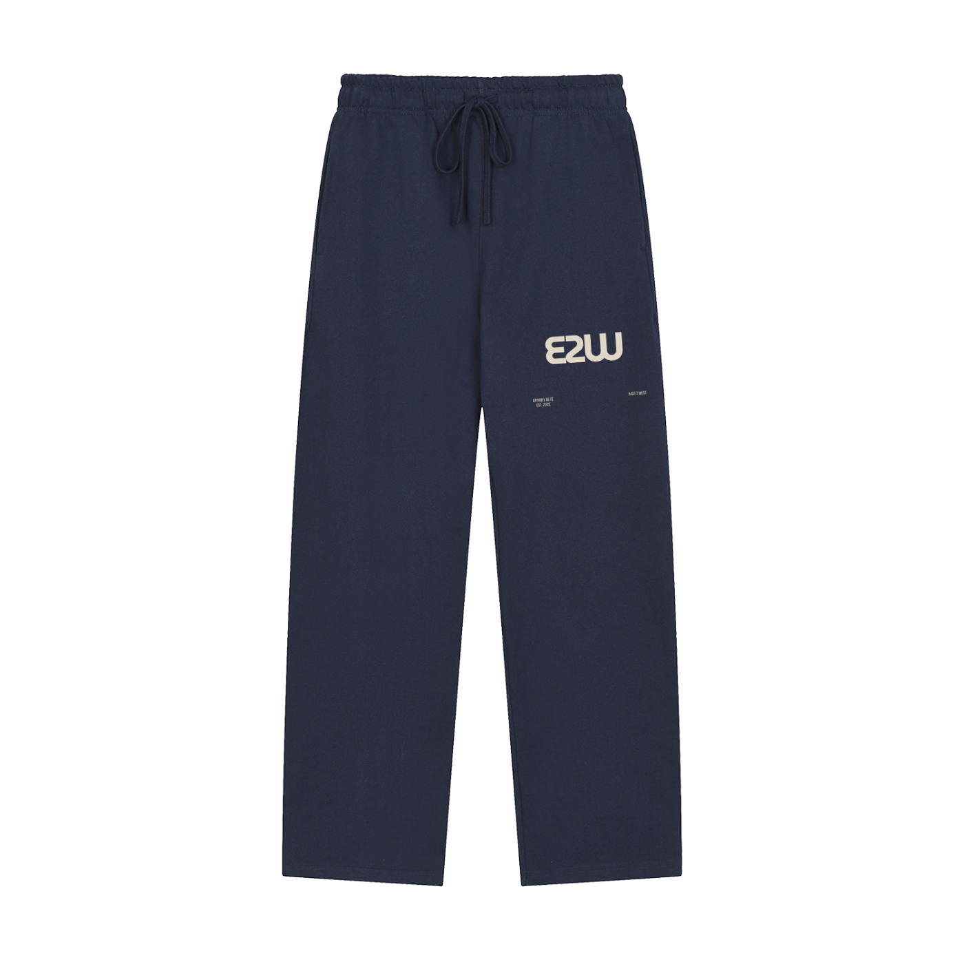 E2W Logo Solid Color Straight-Leg Sweatpants